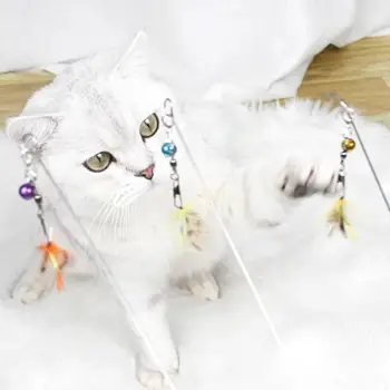 3tk Sulg Putukate Bell Lemmikloomade Kasside Teaser Interaktiivne Kinni Rod Võlukepp Mängida Mänguasi Kassi tarvikud игрушки для кошек