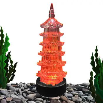 LED Akvaariumi Valgus Pagoda Kuju Hõõguv Akvaariumi Dekoratsioon Hõõguv Kala Tank Teenetemärkide Akvaariumi Purskkaev Kala Tank