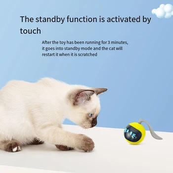 Smart Interaktiivsete Lemmikloomade Magic Ball Elektrilised Kiusasid Kasside Mänguasi Usb Laadida Automaatne Intelligentne Jooksva Hüppas Palli Kassipoeg Mänguasi