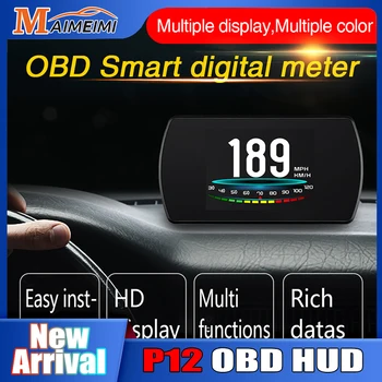 HD Car Head Up Display P12 HUD OBD2 Digitaalse Projektori Kohta-Pardal Arvuti RPM Häire Spidomeeter Vee Temp Elektroonika Tarvikud