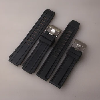 Pehme Silikoon Kummist Watchbands Asendaja Luminox Rihmad Meestele, Must Watch band 20mm 23mm hõbedane roostevabast terasest pin lukk