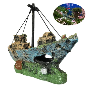 Akvaariumi Kala Tank Kaunistused Vaik Maastiku Pirate Laeva Loominguline Laevahukk Vintage Disain Ei Pleegib Paat Akvaariumi Tarvikud
