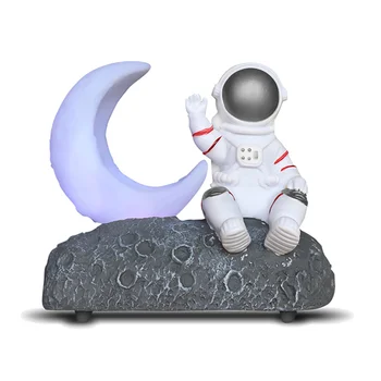 Astronaut Juhtmevaba Bluetooth Kõlar Led Helendav Täiskuu Valgus Smart Öö Öö Lambi Sünnipäeva Kingitus Ornament-Hõbe