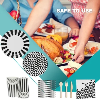 Lauanõude Komplekt Sünnipäeva, Pulma-ühekordseks kasutamiseks Paberist Dinnerware Nõud Tassi Salvrätikud Valik Kit