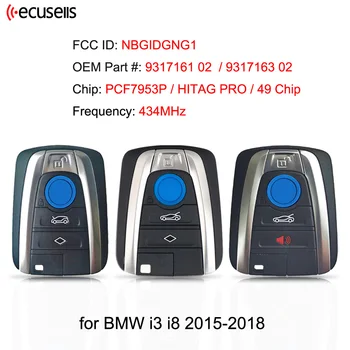Ecusells NBGIDGNG1 4 Nuppu 434MHz ID49 Kiip PCF7953P Remote Auto Võti BMW I3 I8 Seeria 2015 2016 2017 2018 Võtmeta avamis-ja Kontrolli