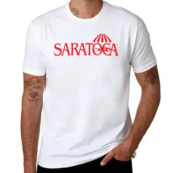 Uus Saratoga Springs võistlusrajal Kleebis T-Särk, Lühikesed varrukad vintage t-särk korea fashion t-särgid, meeste graafiline