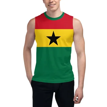 Varrukateta T-särk Ghana Lipu 3D Meeste Poisid Tshirt Spordisaalid Tank Eesotsas Fitness Joggers Korvpalli Koolitus Vest