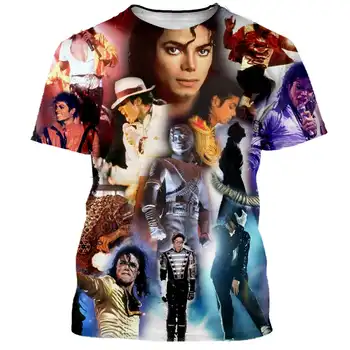 Michael Jackson 3d Print Suvel Meeste O-Kaelus T-särk Vabaaja Lühikesed Varrukad Liiga T-Särgid Mood Hip-Hop Trend Meeste Riided