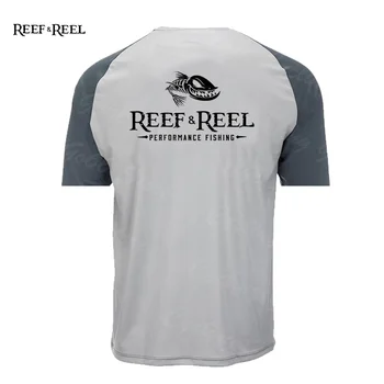 REEF & REEL Suvel Stiilis Kalapüügi Särk Väljas Meeste Lühikese Varrukaga T-Särk Kala Rõivad Kaitse Kulumise Hingav Õngitsemise Riided