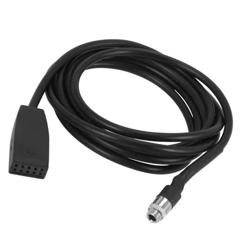 Kõrge Kvaliteediga Must 10 Pin-3,5 mm Jack socket Auto USB AUX-IN Adapter Kaabel BMW E39 E53 BM54 X5 E46