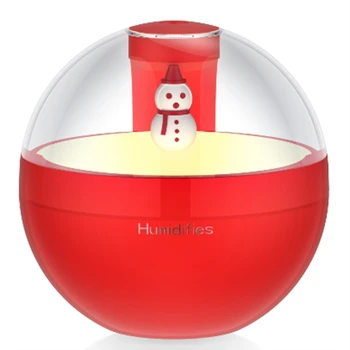 Lumememm Õhu Niisutaja, millel Öö Valguses eeterliku Õli Hajuti USB Udu Tegija jõulukingiks Kodus Auto Difuusor, Punane