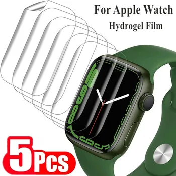 5TK Hüdrogeeli Film IWatch 8 Ultra 41MM 45MM 49MM Ekraani Kaitsekile Apple Watch 7 6 SE 5 4 3 40MM 44MM 42MM 38MM Mitte Klaas