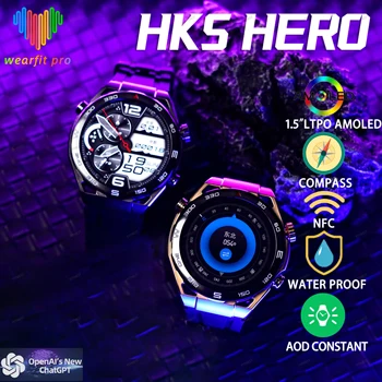 HK5 KANGELANE UItiMate AMOLED Smart Watch Mehed Compass, NFC, GPS-Tracker 1.5