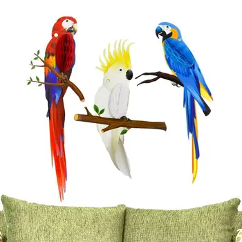 Troopilised Linnud Pool Kaunistused Looduslik Lindude Kärgstruktuuri Kaunistused Linnud Sisselõigete Lasteaia Akna Seina Kaunistamiseks 3D