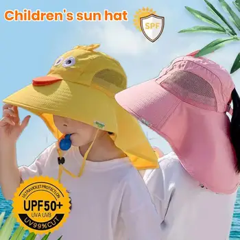 Lapsed Kopp Müts Cute Cartoon Müts Summer Sun Protection Suur Brimmed Kalamees Müts Poisid Tüdrukud Matkamine, Reisimine Beach Müts Päikesekaitsetoodete