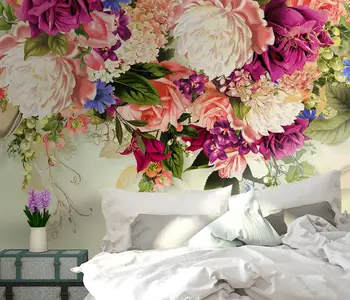 Custom de papel parede 3d Kaasaegne pastoraalne retro lilled Ameerika lilleline tapeet, elutoas TV taust magamistuba home decor