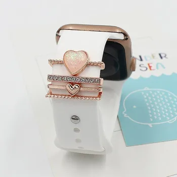 Uus Armas Armastus südames Watch Band ilurõngas Apple Diamond Kaunistama Iwatch Käevõru Silikoonist Rihm Ehted Tarvikud