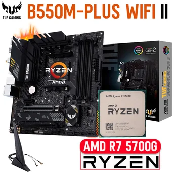 Ryzen 5700G AM4 Protsessor Komplekt Koos ASUS TUF MÄNGUDE B550M PLUSS WIFI AM4 AMD B550 Emaplaadi Combo R7 5700G CPU Sobiks B550 DDR4 Uus