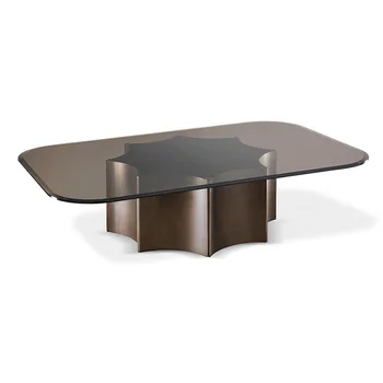 Itaalia valguse luksus tee tabel kaasaegne minimalistlik square klaasist laud disainer loov isiksus, metall, roostevaba teras tee tabl