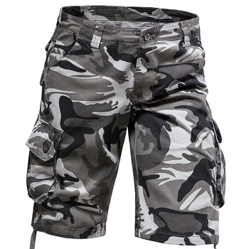 Kamuflaaž Camo Sõjalise Kauba Lühikesed Püksid Meeste Suvine Vabaaja Puuvillane Multi-Tasku Kottis Püksid, Põlvpüksid Streetwear Hip-Hop Tactical Püksid