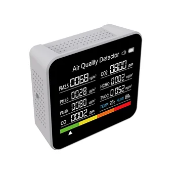 9 In1 õhukvaliteedi Monitor Arvesti Süsinikdioksiidi Detektor TVOC HCHO PM2.5 PM1.0 PM10-Temperatuuri-Niiskuse Tuvastamine