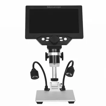 G1200 Digital Microscope 7 Tolline 12 MP 1-1200X Pidev Võimendamine Luup Koos Alumiiniumist Seista Kaks Täitke Tuled
