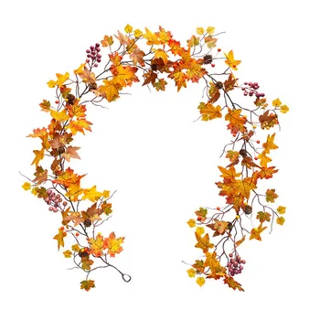 Kunstlik Maple Leaf Vanik Viinapuu Sügisel Lahkuvad Sügisel Ripuvad Viinapuude Pulm Thanksgiving Halloween Aed Ukse Decor