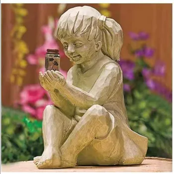 Aia Kaunistused Lapsed Skulptuur Kujud Lapse Püüdmine Valgustatud Jar Joonis Figuriin Väljas Aed Siseruumides Desktop Koju Decor