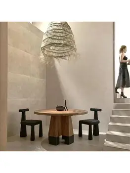 Wabi-sabi meik väljaheites Disainer tagasi tooli Kaste tool itaalia söögi tool Kaasaegne minimalistlik tall velvet meik tool