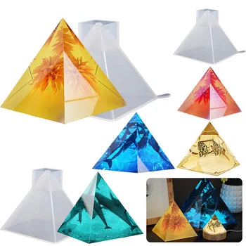 Kaks erilist püramiid silikoon vormid on valmistatud epoksüvaiguga saab kasutada dekoratiivse käsitöö DIY kodu sisustus