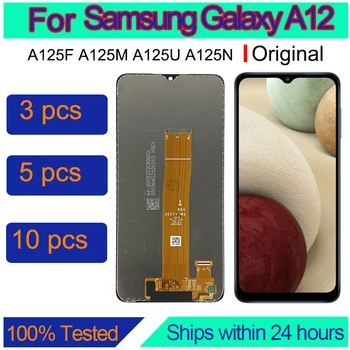 Algne TK Samsung Galaxy A12 Ekraani Asendamine A125F A125M Palju Touch Ekraani Remont Tauschen Pantalla LCD Reparatur
